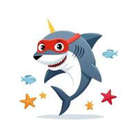 White Shark with Theater Mask vector