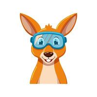 Cute Kangaroo with Goggles vector