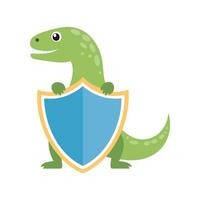 Komodo Dragon with Shield vector