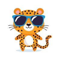 Cute Leopard with Sunglasses vector