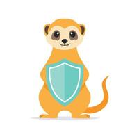 Cute Meerkat with Shield vector