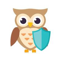Cute Owl with Shield vector