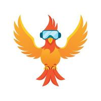 Cute Phoenix with Goggles vector