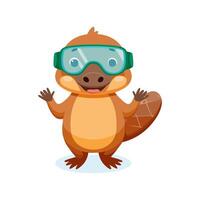 Cute Platypus with Goggles vector