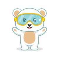 Polar Bear with Goggles vector
