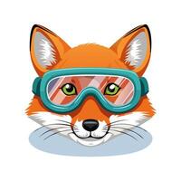 Cute Red Fox with Goggles vector