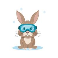 Cute Rabbit with Goggles vector