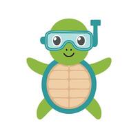 Cute Turtle with Goggles vector