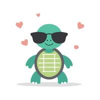 Cute Turtle with Sunglasses vector