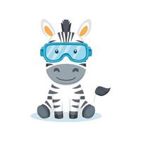 Cute Zebra with Goggles vector