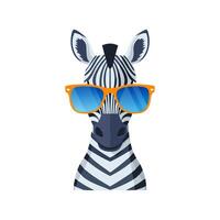 Cute Zebra with Sunglasses vector