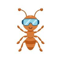 Cute Ant with Goggles vector