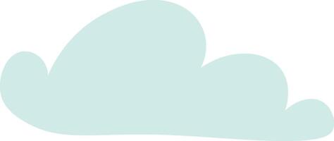 Simple illustration featuring a light green cloud gently floating in a clear blue sky, ideal for weather forecasts or charming children's illustrations vector