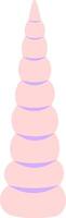 Light pink seashell featuring elegant purple details, standing vertically and highlighting its intricate spiral shape, isolated against a clean white background vector