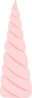 Cartoon drawing featuring a pink twisted horn set against a white background, embodying themes of magic, fantasy, and whimsical fairytales, inviting imagination and wonder vector