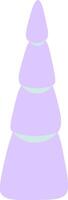 Lavender seashell standing upright against a white background, displaying soft pastel hues and a smooth texture, ideal for summer themed and beach inspired projects vector