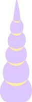 Minimalist illustration featuring a purple seashell set against a clean white background adorned with soft yellow stripes, perfect for enhancing summer themed projects and designs vector