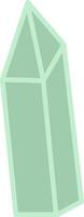 Illustration of a light green crystal with sharp edges, representing concepts of purity, energy, and healing, isolated on a white background, suitable for wellness and esoteric themes vector
