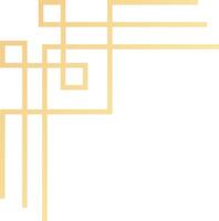 Gold geometric border forming an elegant corner design, adding a touch of sophistication and luxury to invitations, cards, or any creative project requiring a refined frame vector