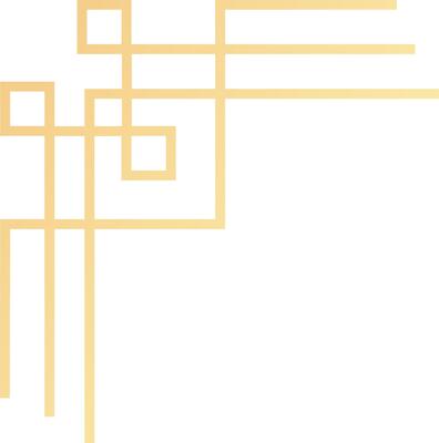 Gold geometric border forming an elegant corner design, adding a touch of sophistication and luxury to invitations, cards, or any creative project requiring a refined frame