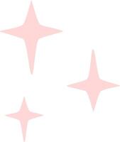 Three soft pink stars shining brightly against a clean white backdrop, creating a beautiful and elegant design that captures a sense of magic and celebration vector