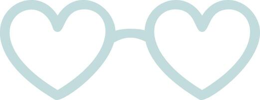 Heart shaped glasses in a light blue hue embodying love, affection, and positive emotions, creating a whimsical and romantic ambiance perfect for celebrations of love and happiness vector