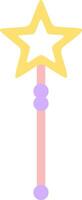 Pink magic wand with yellow star and purple decorations creating a whimsical and enchanting atmosphere, perfect for fantasy and fairytale concepts vector