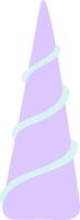 Featuring a magical purple unicorn horn adorned with light blue stripes spiraling around, capturing the essence of fantasy, fairy tales, and mythical creatures in a whimsical design vector