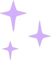 Three pastel purple, four pointed stars sparkle gently against a clean white background, forming a simple yet elegant design that radiates charm and tranquility vector