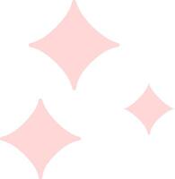 Three soft pink sparkles are shining brightly against a clean white backdrop, creating a whimsical and magical effect, perfect for adding a touch of enchantment to any project vector