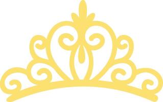 Yellow tiara with swirls creating an elegant and regal design, perfect for representing royalty, celebrations, and special occasions, isolated on a white background vector