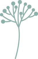 Simple stylized drawing of a plant with round berries growing upward, isolated on a white background, representing nature, growth, and simplicity vector
