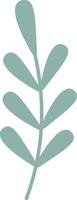 Minimal illustration featuring a green leaf with a stem and multiple leaves growing upwards, symbolizing nature, growth, and simplicity in a clean, elegant design vector