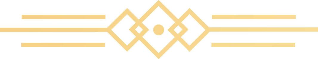 Golden geometric divider featuring rhombuses and horizontal lines creating an elegant and decorative element, perfect for enhancing visual appeal and adding a touch of sophistication to designs vector