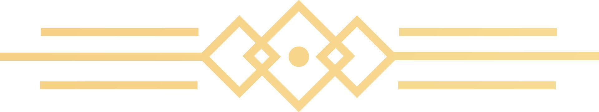 Golden geometric divider featuring rhombuses and horizontal lines creating an elegant and decorative element, perfect for enhancing visual appeal and adding a touch of sophistication to designs