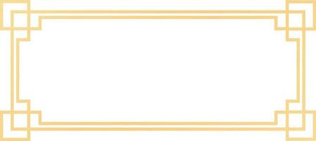 Simple rectangular golden frame with art deco style corners bordering a white empty space, perfect for certificates, invitations, posters, or art prints vector