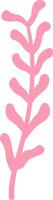 Minimalist pink plant growing upwards with simple rounded leaves, isolated illustration on a white background, ideal for nature, growth, and spring themes vector