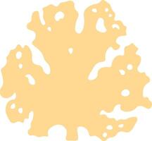 Coral shaped design element in light orange color with irregular edges and holes, perfect for adding a touch of marine life to various design projects vector