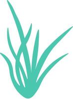Stylized turquoise grass growing gracefully on a clean white background, creating a modern and minimalistic design perfect for various nature related projects and themes vector