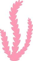 Minimalist illustration of pink seaweed, creating a soothing and elegant representation of marine life, ideal for various design projects related to nature, ocean, or underwater themes vector
