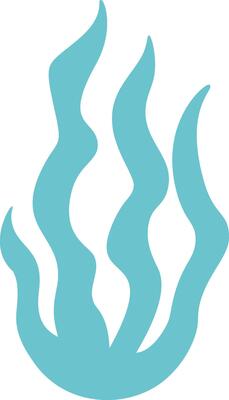Light blue seaweed swaying gracefully in the ocean current, creating a tranquil and mesmerizing underwater scene with its gentle, rhythmic movement, evokes a sense of peace and serenity