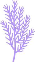 Lavender sprig growing upward with multiple stems and leaves, representing growth, nature, and aromatherapy, perfect for wellness and spa designs vector