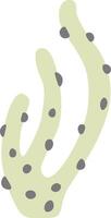 Light green decorative seaweed with dark spots growing underwater, marine botanical illustration, simple and elegant design for multiple purposes vector