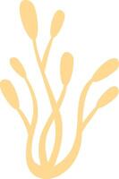 Swaying stylized seaweed creates a tranquil and elegant underwater scene, showcasing gentle movements in soft pastel yellow hues that evoke a serene marine atmosphere vector
