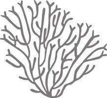 Stylized gray coral featuring numerous branching formations, thriving against a clean white background, perfect for enhancing marine themed designs or serving as an elegant decorative element vector