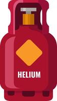 Helium tank with valve and label featuring chemical element symbol, ideal for industrial, scientific, or recreational applications requiring this noble gas vector