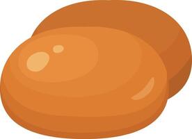 Two freshly baked round loaves of brown bread are slightly overlapping each other, showcasing their golden crusts and soft texture, perfect for a hearty meal or sandwich vector