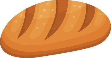 Oval shaped loaf of bread showcasing a beautifully browned crust and exuding an inviting aroma, ideal for crafting sandwiches, toasting, or savoring on its own vector