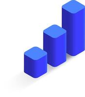 Blue bar graph ascending against a white background, illustrating positive growth, success, and progress, ideal for conveying business and finance concepts effectively vector