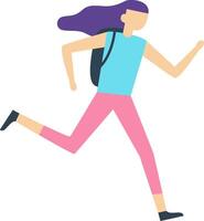 Energetic student running with backpack, hurrying to school or university, symbolizing active lifestyle, education pursuit, and the daily commute of students vector